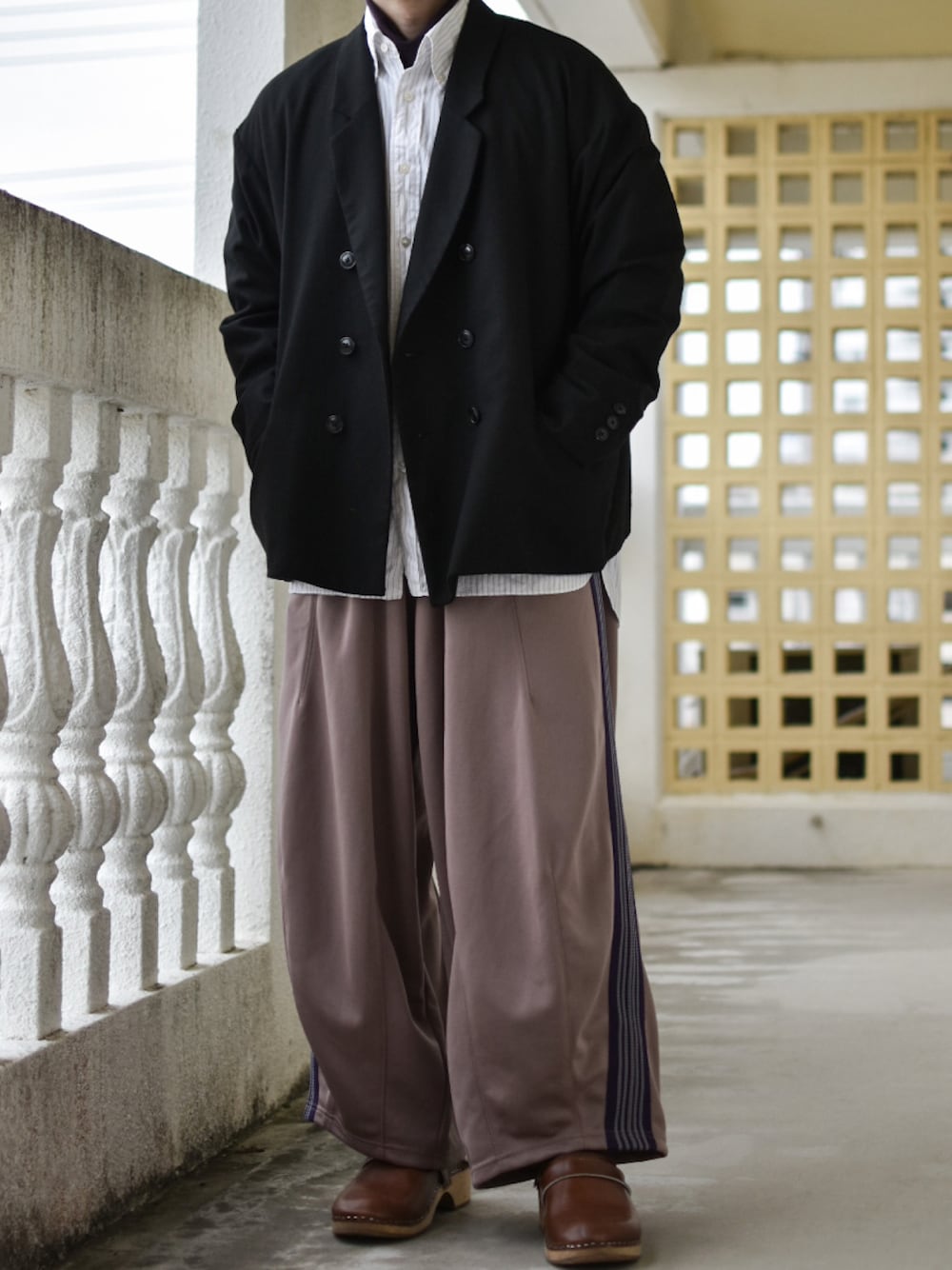 JUKIYA.さんの「Over Double Tailored Jacket/オーバーWテーラードジャケット-セットアップ対応-（CASPER JOHN）」を使ったコーディネートの1枚目の写真