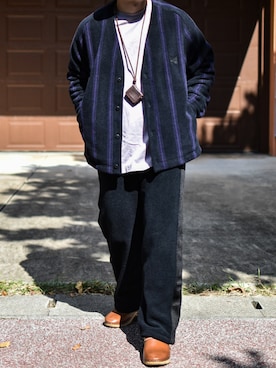 「アイテム（サンダル）」を使った、JUKIYA.さん（メンズ・162cm）の秋コーディネート