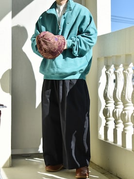 「アイテム（サンダル）」を使った、JUKIYA.さん（メンズ・162cm）の冬コーディネート