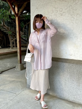 🟣Jocelyn Lin 💐さん（レディース・163cm）の春コーディネート