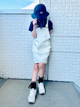 「EDWIN（エドウィン）のアイテム（オールインワン・サロペット）」を使った、saaちん⭐︎*さん（キッズ・130cm）の夏コーディネート