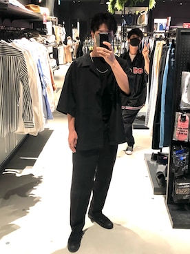 「UNIQLO（ユニクロ）のエアリズムコットンオーバーサイズTシャツ（5分袖）（Tシャツ/カットソー）」を使った、gawasano86さん（メンズ・172cm）の夏コーディネート