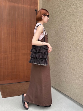 「OOFOS（ウーフォス）のアイテム」を使った、shunaさん（レディース・161cm）の夏コーディネート