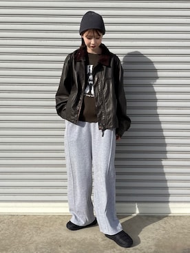 「アイテム（ブルゾン）」を使った、shunaさん（レディース・161cm）の秋コーディネート