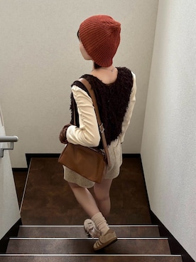 「アイテム（ベスト）」を使った、shunaさん（レディース・161cm）の秋コーディネート