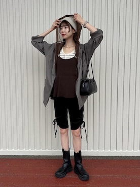 「アイテム（キャミソール）」を使った、shunaさん（レディース・161cm）の秋コーディネート