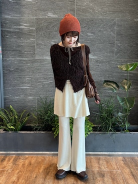 「アイテム（帽子）」を使った、shunaさん（レディース・161cm）の秋コーディネート