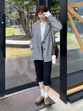 「Kastane（カスタネ）のアイテム（パンツ）」を使った、shunaさん（レディース・161cm）の春コーディネート