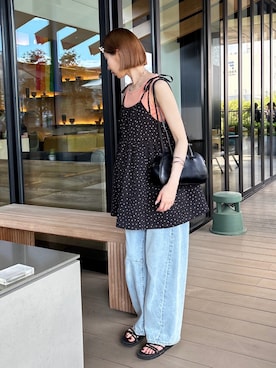 「アイテム（チュニック）」を使った、shunaさん（レディース・161cm）の夏コーディネート