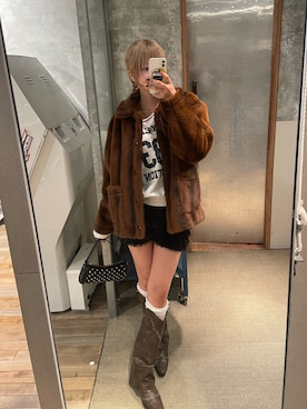 「WHO'S WHO gallery（フーズフーギャラリー）のエリオットナンバリングワンショルダースウェット（スウェット）」を使った、RIHOさん（レディース・166cm）の秋コーディネート