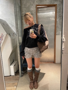 「アイテム（トートバッグ）」を使った、RIHOさん（レディース・166cm）の秋コーディネート