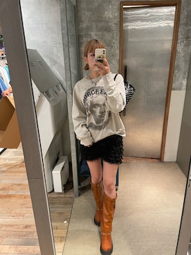 「アイテム（スウェット）」を使った、RIHOさん（レディース・166cm）の夏コーディネート