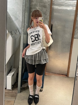 「アイテム（チュニック）」を使った、RIHOさん（レディース・166cm）の夏コーディネート
