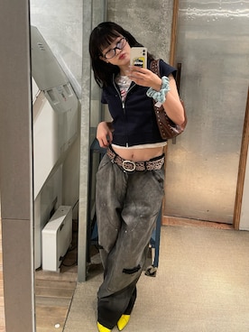 「アイテム（パーカー）」を使った、RIHOさん（レディース・166cm）の夏コーディネート