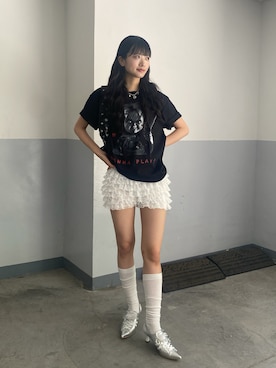 「アイテム（パンプス）」を使った、RIHOさん（レディース・166cm）の夏コーディネート