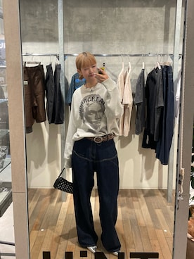 「アイテム（スウェット）」を使った、RIHOさん（レディース・166cm）の夏コーディネート