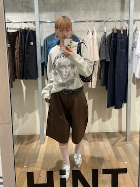 「アイテム（スウェット）」を使った、RIHOさん（レディース・166cm）の夏コーディネート