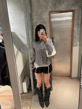 「アイテム（シャツ/ブラウス）」を使った、RIHOさん（レディース・166cm）の秋コーディネート