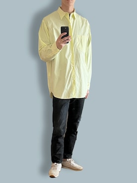 「SAINT LAURENT PARIS（サンローランパリ）のアイテム（デニムパンツ）」を使った、junさん（メンズ・176cm）の春コーディネート