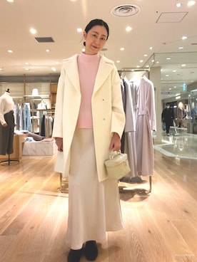 「NOLLEY’S Sophi（ノーリーズソフィ）のアイテム（チェスターコート）」を使った、nolkokoさん（レディース・169cm）の冬コーディネート