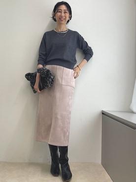 「カシミヤ」｜「アイテム（トップス）」を使った、nolkokoさん（レディース・168cm）の冬コーディネート