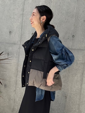 「アイテム（ダウンベスト）」を使った、nolkokoさん（レディース・168cm）の冬コーディネート