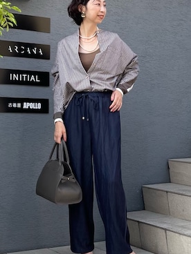 「アイテム（イヤリング）」を使った、nolkokoさん（レディース・168cm）の秋コーディネート