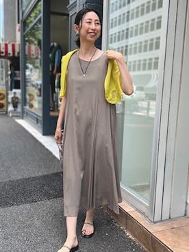 「アイテム（ワンピース/ドレス、グリーン系）」を使った、nolkokoさん（レディース・168cm）の夏コーディネート