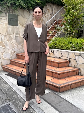 「アイテム（ノーカラージャケット）」を使った、nolkokoさん（レディース・168cm）の夏コーディネート