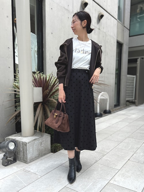 mimimaroY's ワイズ 総柄プリント ロングスカート 黒2 裏起毛もこもこロングスカート | Northmall（ノースモール）暮らしを