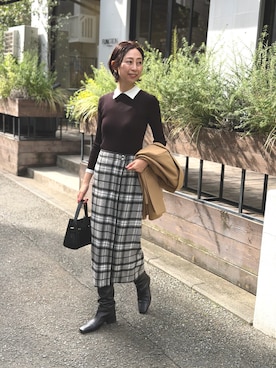 「NOLLEY’S（ノーリーズ）のアイテム（ショルダーバッグ）」を使った、nolkokoさん（レディース・168cm）の秋コーディネート