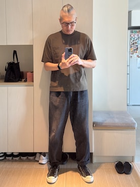「アイテム（デニムパンツ）」を使った、Brian HSUさん（メンズ・182cm・40代）の夏コーディネート