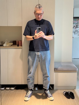 「MUJI Labo（ムジラボ）のアイテム」を使った、Brian HSUさん（メンズ・182cm）の春コーディネート