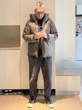 「Graphpaper（グラフペーパー）のアイテム」を使った、Brian HSUさん（メンズ・182cm）の冬コーディネート