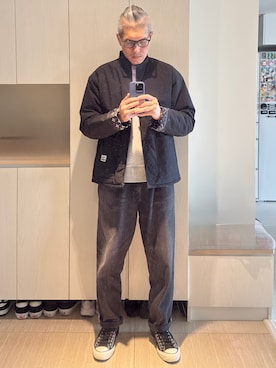 「アイテム（その他アウター）」を使った、Brian HSUさん（メンズ・182cm）の冬コーディネート