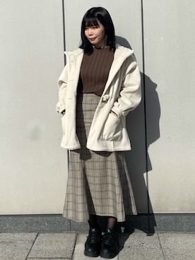 「SLURR（スラ―）のアイテム（その他アウター）」を使った、Miinaさん（レディース・162cm）の春コーディネート