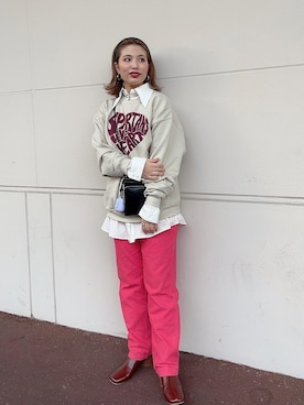 「ORiental TRaffic(ORiental TRaffic)」｜「アイテム（シャツワンピース）」を使った、Hinanoさん（レディース・163cm）の冬コーディネート