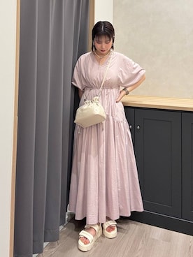 「厚底」｜Hinanoさん（レディース・163cm）の夏コーディネート