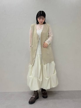 「ORiental TRaffic（オリエンタルトラフィック）のアイテム（ローファー）」を使った、Hinanoさん（レディース・162cm）の秋コーディネート