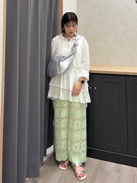 「WA ORiental TRaffic（ダブルエーオリエンタルトラフィック）のアイテム」を使った、Hinanoさん（レディース・163cm）の夏コーディネート