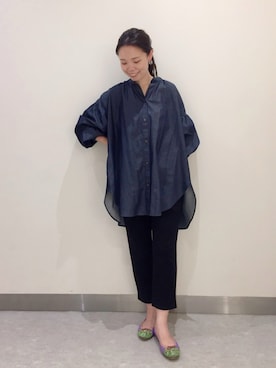 「アイテム（バレエシューズ、パープル系）」を使った、bea _kiyoさん（レディース・156cm）の秋コーディネート