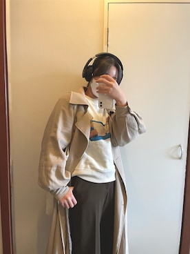 「apres jour mignon（アプレジュールミニョン）のアイテム（トレンチコート）」を使った、Rillyさん（レディース・156cm）の秋コーディネート