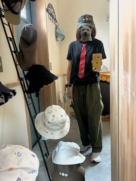 「PGSのアイテム（Tシャツ/カットソー、ブラック系）」を使った、Yokokawa さん（レディース・166cm）の夏コーディネート