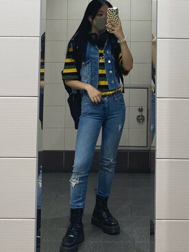 「menswear」｜「アイテム（ブーツ）」を使った、n☂️ さん（レディース・163cm）の秋コーディネート