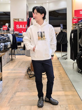 「アイテム（パンツ）」を使った、もりもんさん（メンズ・171cm・30代）の冬コーディネート