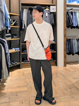 「GLOBAL WORK（グローバルワーク）のアイテム（帽子）」を使った、もりもんさん（メンズ・171cm）の夏コーディネート