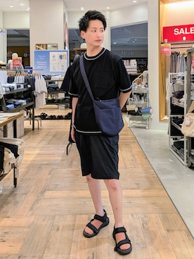 「アイテム（サンダル）」を使った、もりもんさん（メンズ・171cm・30代）の夏コーディネート