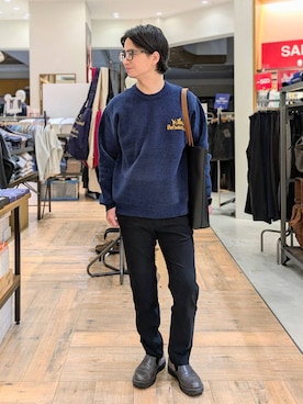 「アイテム（トートバッグ）」を使った、もりもんさん（メンズ・171cm・30代）の冬コーディネート