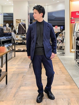 「GLOBAL WORK（グローバルワーク）のアイテム（テーラードジャケット）」を使った、もりもんさん（メンズ・171cm）の秋コーディネート