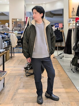 「アイテム（ブルゾン）」を使った、もりもんさん（メンズ・171cm・30代）の秋コーディネート